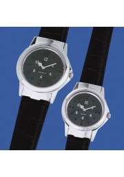 Orologio tattile base da uomo cromato cinturino pelle